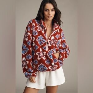 NWT The Upside x Anthropologie Harlow Half-Zip Fleece Pullover